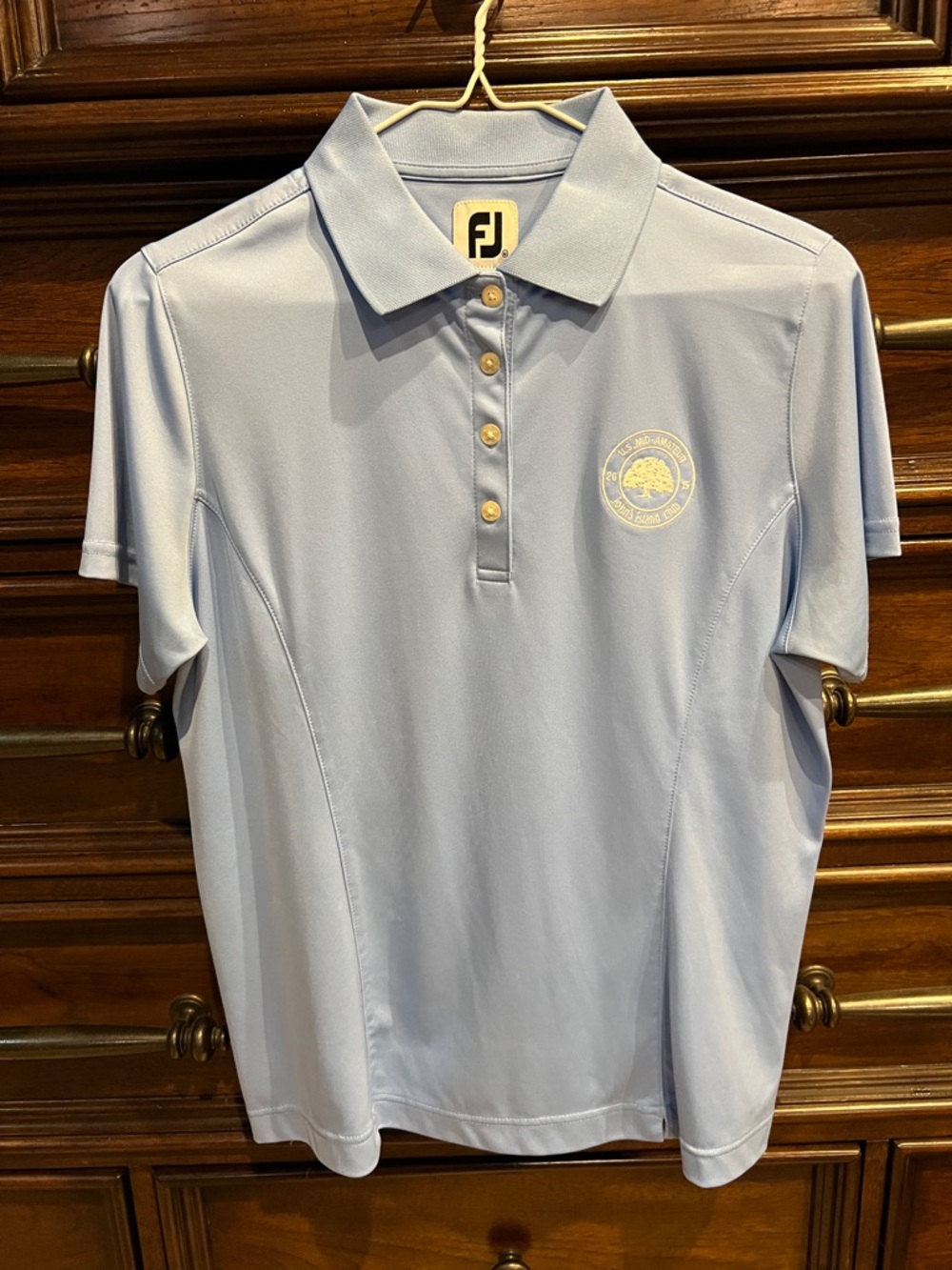 FootJoy Pale Blue Performance Golf Polo with Embroidered Crest